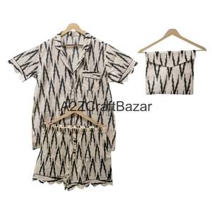 Conjunto de Pijama de Invierno 100% Algodón, Lujoso, Elegante, Romántico, Clásico, con Estampado de Diamantes, Pantalones Cortos Tipo Canguro, Cintura Elástica, Suave - Product Image 6