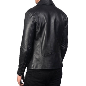 Cheap Price Leather Winter <b>Jacket</b> Men <b>Slim</b> <b>Fit</b> Custom Logo Stand Collar High Quality Premium Real Leather Biker <b>Jacket</b> - Product Image 6