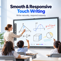 Tableau interactif intelligent 4K de 65 pouces, Android 14, écran tactile 40 points, affichage numérique commercial OEM ODM, tableau de menu, garantie 1 an, texte