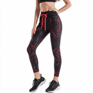 Pantalones de Compresión con Cordón en la Cintura para Mujer, Leggings Ajustados para Yoga, Ejercicio, Gimnasio y Fitness - Product Image 4