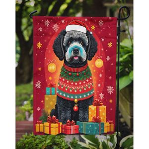 Multicolor portugués Perro de Agua vacaciones Navidad jardín bandera ilustraciones para Patio patio decorativo buzón Banner para camas de jardín - Product Image 3