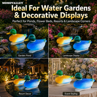 Momovalley 33cm DC12V Lumières LED Extérieures Rustiques Modernes 3D en Forme de Canard Mandarin avec Télécommande pour Événements Jardin Patio