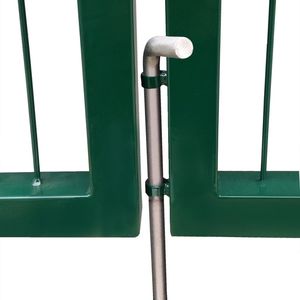 Barrière de jardin en acier vert 137.8 "x 55.1" avec poteaux Clôture treillis et portails - Product Image 4