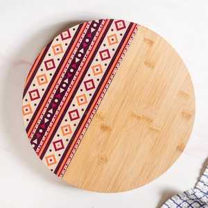Round Wooden <b>Wedding</b> Decor Platter Modern Fruit Theme Wooden Handicraft Decorative Food Tray Format Single-Piece Packaging Trays - Product Image 4
