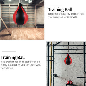 Red Black <b>Boxing</b> Speed Ball Faux Leather Lace-up Closure Durable Sponge Filled for Adult Punching Training - Product Image 6