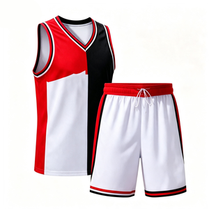 Ensemble de maillots de basket-ball personnalisés par sublimation, unisexe, sans manches, bicolore, impression 00 au dos, adulte, toutes saisons, respirant, coupe athlétique - Product Image 4