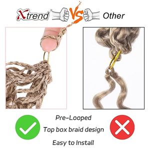 8 Paquetes de Cabello Sintético <span class=keywords><strong>Gogo</strong></span> Curl para Crochet, 10 Pulgadas, Doble Trama a Máquina, Pre-enlazado, Rizado, Ondas de Agua, Ondas Oceánicas, Rubio, Trenzas Profundas - Product Image 3
