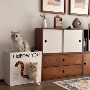 Cuccia per Animali Domestici Moderna ed Ecologica in Carta Kraft Ondulata ad Alta Densità, Doppio Strato, Resistente, con Tiragraffi per Gatti - Product Image 1