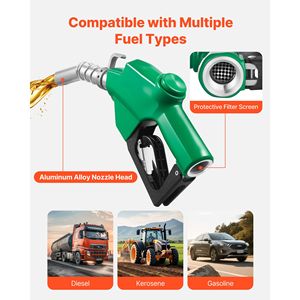 Iniettore Automatico di Carburante da 1 Pollice NPT, Flusso Massimo 21,6 GPM, Grilletto a 3 Velocità con Blocco e Spegnimento Automatico per Pompa Diesel/Gas - Product Image 5