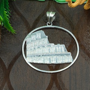 Collar con Colgante de la Torre Inclinada de Pisa en Plata 925, Marco Redondo, Joyería Arquitectónica, Amuleto Conmemorativo, Regalo - Product Image 5