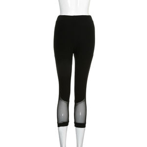 Huihe High Elastic Waist Solid Gym Sports <b>Leggings</b> Yoga <b>Workout</b> Pants <b>with</b> <b>Pocket</b> Quick Dry Polyester/Spandex Full Length - Product Image 4
