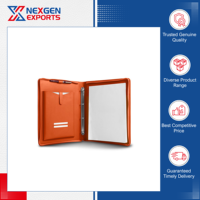Nexgen Exports – Porte-documents à anneaux en cuir PU de qualité supérieure, style luxueux, avec fermeture éclair, modèle Ring Binder-24 Accept