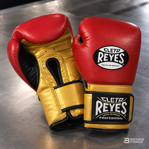 Guantes de Boxeo Profesionales Cleto Reyes Rojos y Dorados de Cuero con Cordones para Entrenamiento 14oz para Adultos Hechos en México - Product Image 6