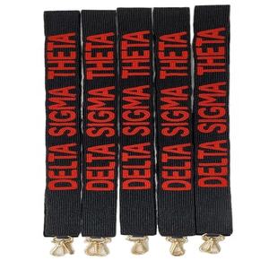 Correa de Bolso Deportiva Rectangular Personalizada Hecha a Mano con Cuentas de Vidrio sobre Base de Algodón Transparente Delta-Sigma-Theta, ZONA DE ARTE CREATIVO - Product Image 1