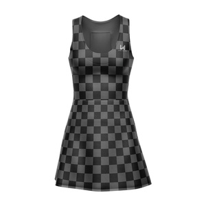 Vestido de Tenis Azul con Estampado Geométrico para Mujer, Sin Mangas, Cuello Redondo, Absorbe la Humedad, Ajustado, Ropa Deportiva, Falda de Golf para Verano - Product Image 4