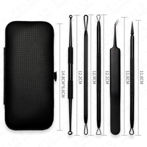 OEM Private Label Acne Extraction Kit with Tweezers Blackhead Whitehead Pimple Remover Tools Custom Color Set - Product Image 5