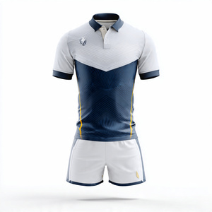 Uniforme de Fútbol y Rugby, 100% Poliéster, Uniformes de Fútbol Estampados, Conjunto Ligero de Camiseta y Pantalones Cortos de Rugby, Unisex - Product Image 3