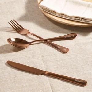 Ensemble de couverts rose gold, cuillère, fourchette, couteau, aspect premium, style américain, pour la mise en place de la table, décoration personnalisée pour événements, ensembles de couverts. - Product Image 6