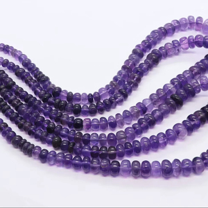 Perles Rondelles Lisses en Améthyste Naturelle Africaine AAA 5-10 MM, Perles de Pierre Précieuse Améthyste Unie, Rondelles d'Améthyste Dégradées, Pierres Précieuses en Vrac - Product Image 1