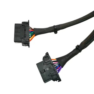 สายต่อขยาย OBD2 แบบ 16 พิน J1962 ตัวผู้ 1 ต่อ ตัวเมียคู่ 2 หัว พร้อมปลอกหุ้มแบบถัก - Product Image 2