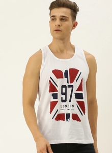 Camiseta sin Mangas Blanca para Hombre con Estampado del Union Jack, Cuello Redondo, Estilo Casual, Transpirable, de Algodón - Product Image 3