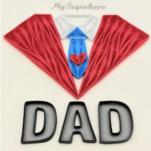 Tarjeta de quilling hecha a mano con diseño temático del Día del Padre, tarjeta de quilling para papá con sobre, tarjeta de felicitación premium hecha a mano para el día del padre - Product Image 2