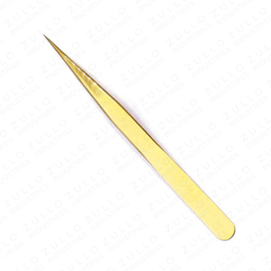 Golden Ultra Eyelash Extension Tweezers Anti Static Volume Lash Tweezers Stainless Steel Precision Makeup Beauty <b>Tool</b> - Product Image 2