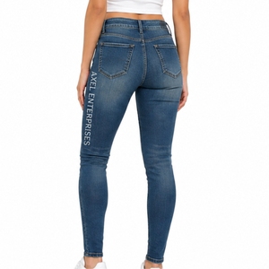 Women Skinny Jeans Custom Logo <b>Stretch</b> <b>Denim</b> Pants High Waist OEM Soft Fabric Comfort <b>Stretch</b> Durable Stitching <b>denim</b> Jeans - Product Image 3