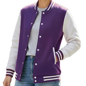 Reasonable Price Quick Dry Women Varsity Baseball Jackets <b>Top</b> <b>High</b> Quality Custom <b>Leather</b> Sleeve Women Varsity Jacket - Product Image 1