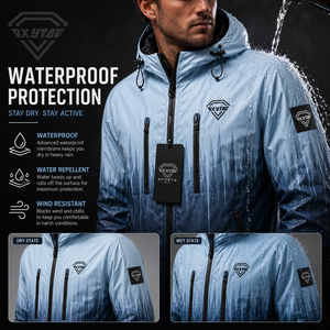 Custom OEM Wholesale Heat Reactive Color <b>Changing</b> Fabric Jacket Waterproof Outdoor Windproof Hooded Thermochromic Outerwear <b>Coat</b> - Product Image 4
