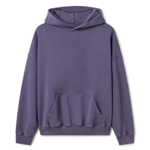 Sudadera con Capucha Oversize de Algodón de Alta Calidad, Estilo Urbano, Forro Polar Grueso, Hombros Caídos, Lisa, Personalizable, para Hombre, Tallas Grandes - Product Image 4