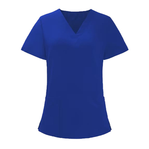 Nouvel ensemble de blouses médicales bleu roi pour femmes, col en V, manches courtes, pantalon uniforme, tenue médicale d'hôpital - Product Image 2