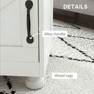 Tavolino Laterale Bianco in Stile Moderno e Rustico con Ripiano Aperto e Gambe in Legno per Arredamento Soggiorno - Product Image 5