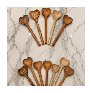 Cuchara de Madera con Forma de Corazón, Linda Cuchara para Café o Postre, Mango de Madera Natural, Diseño Creativo - Product Image 1
