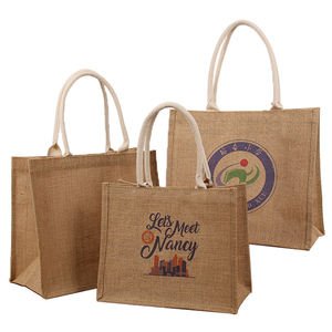 Sustainable Jute Shopper Tote <b>Bag</b> with Eco Friendly Printing Options - Product Image 1