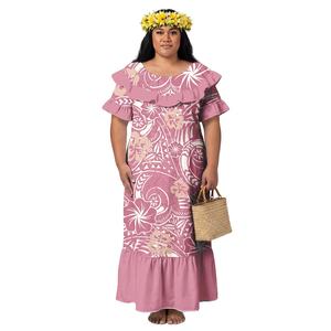 Vestido de Fiesta para Mujer, Estilo Cola de Pez, en Oferta, Talla Grande, Manga Corta, Estilo Aloha, Ropa Samoana, Vestido Tribal Polinesio Personalizado - Product Image 6
