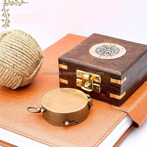 Antique Dollond Londres laiton boussole rétro marron boîte en bois nautique magnétique marin fait à la main boussoles randonnée Camp voyage poche - Product Image 3