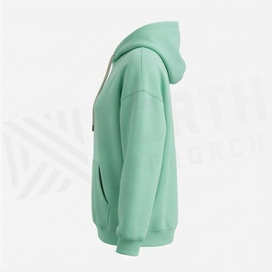 เสื้อฮู้ดดี้โอเวอร์ไซส์สำหรับผู้หญิง มีกระเป๋าหน้า ผ้าคอตตอนหนานุ่ม แฟชั่นเสื้อพูลโอเวอร์ สกรีนโลโก้ได้ - Product Image 3