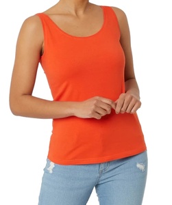 Débardeur en coton respirant pour femme, motif uni, tricoté avec dentelle, col en V, style décontracté, collection été, offre spéciale - Product Image 1