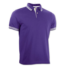 Polo de performance à manches courtes pour homme avec logo personnalisé, coupe ajustée, col contrasté, bleu marine, piqué de haute qualité, athlétique - Product Image 5