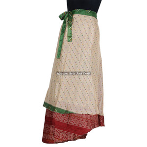 2026 Modern Style Magic <b>Wrap</b> Adult Petticoat Women Long <b>Skirt</b> 2 Layer Reversible Magic Silk Saris <b>Wrap</b> Long <b>Skirt</b> Indian Magic - Product Image 6