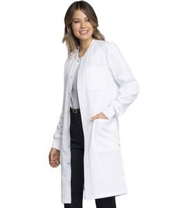 Blouse de laboratoire blanche tissée pour femmes, coton et polyester, uniforme d'hôpital, 3 poches, fermeture à boutons-pression, blouse médicale pour médecin - Product Image 3