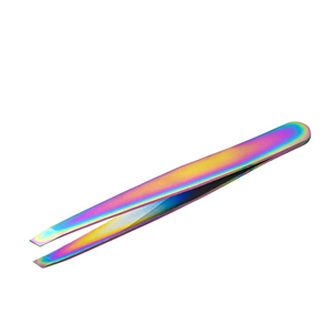 Pince à épiler professionnelle pour sourcils et cils, à pointe inclinée, pour moustache et poils, en acier inoxydable durable, outils spéciaux - Product Image 1