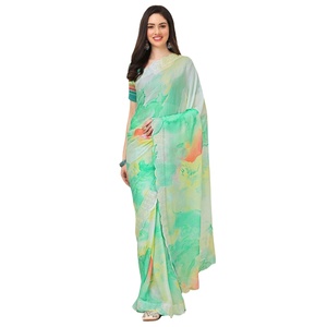 NUEVO SAREE ESTILO BOLLYWOOD PARA LA MUJER, TEMPORADA FESTIVA, COLOR PITA CLARO - Product Image 1