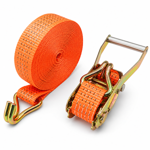 1.5 Inch 2000kg Heavy Duty Ratchet Buckle Tie Down Lashing Straps with Double-J <b>Hooks</b> Polyester Custom Color Made in Vietnam - Product Image 1