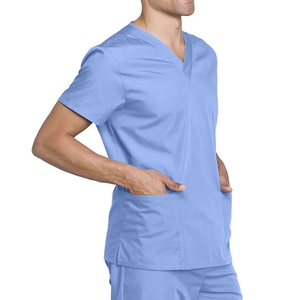 Uniformes d'hôpital pour hommes en gros, en jean, col en V uni, respirants, personnalisables, haute qualité, nouveau style, meilleures ventes - Product Image 4