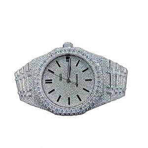 Reloj de Lujo con Cristales de Zafiro y Moissanita, Movimiento Mecánico, Esfera con Agujas de Acero Inoxidable, Totalmente Adornado con Dijes de Dibujos Animados - Product Image 1