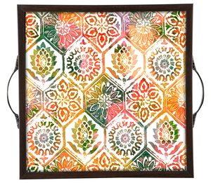 Pink Floral Style <b>Square</b> Serving Trays High Standard Material Available with for Dinning <b>Table</b> Home Multipurpose for Sell - Product Image 4