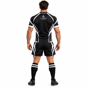 Custom <b>Rugby</b> Uniform Set for Men Sublimated <b>Rugby</b> Jersey & <b>Shorts</b> Professional Team Sportswear Wholesale Manufacture OEM Service - Product Image 4