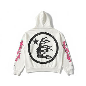 Sudadera con capucha de cremallera completa estilo Y2K para hombre, con estampado gráfico, oversize, estilo urbano, gótico, hip hop, chaqueta de chándal de forro polar - Product Image 2